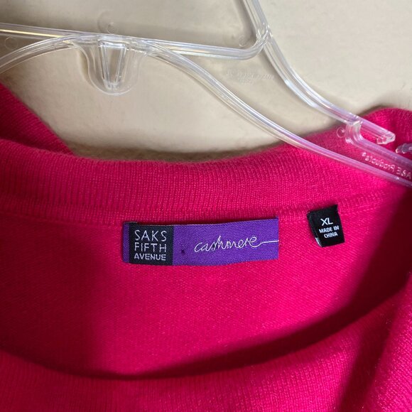 saks fifth avenue cashmere pullover sweater top - Picture 2 of 4